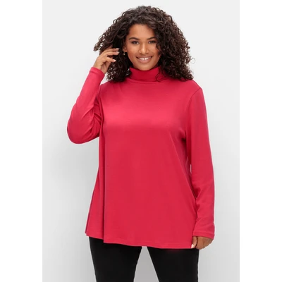 Abbildung von Sheego Langarm Langarmshirt, Damen, Größe: 44/46, Magenta