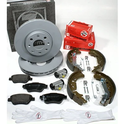 Abbildung von Autoparts Online Set 60012471 Zimmermann Bremsscheiben Bremsklötze vorne + Bremsbacken Radzylinder Zubehör für hinten