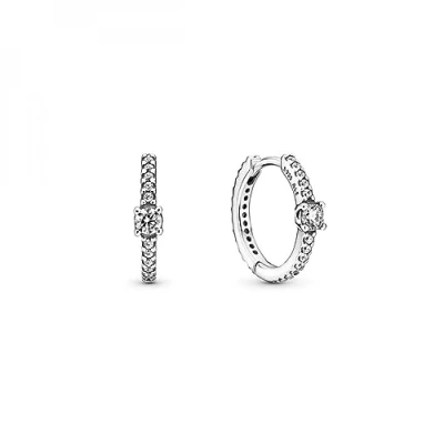 Abbildung von Pandora Sparkling HOOP Ohrringe, Damen, Größe: One Size, Sterling silver
