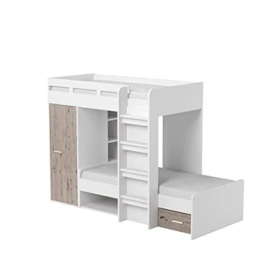 Abbildung von Begabino Hochbett &quot;MAXI&quot;, mit 2 Liegeflächen, Kleiderschrank und Regalen