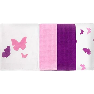 Abbildung von MAKIAN Mullwindeln, 4er Set, Design Schmetterling, 80x80cm
