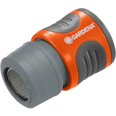 Abbildung von Gardena Perlstrahl Adapter: Perlator für spritzfreies Wasser am Wasserhahn, zum Aufstecken auf den Hahnverbinder, sanften, luftdurchsetzten, gebündelten Wasserstrahl (2905 26)