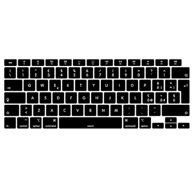 Abbildung von MiNGFi italienische Silikon Tastatur Schutz Abdeckung für MacBook Air 13&quot; Touch ID Modell M1 A2337 A2179 (2020+) EU/ISO Tastaturlayout Schwarz