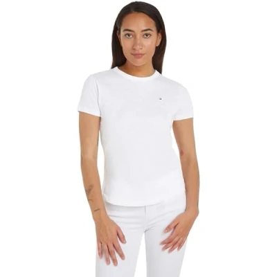 Abbildung von Tommy Hilfiger 1985 SLIM Tshirt basic, Damen, Größe: Medium, Optic white