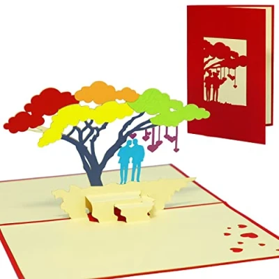 Abbildung von LINPOPUP® Hochzeitskarten; 3D Grußkarte Homosexuelle Hochzeitseinladungen gleichgeschlechtige Ehe, Hochzeitskarten gleichgeschlechtliches Paar (Nr.208)