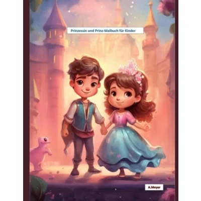 Abbildung von Prinzessin und Prinz Malbuch für Kinder: 65 Ausmalseiten mit wunderschönen Prinzessinnen Prinzen Kinder von 3 bis 10 Jahren!