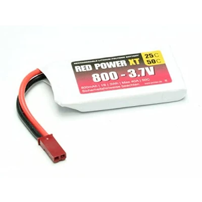 Abbildung von Red Power Modelbyggeri batteripakke (LiPo) 3.7 V 800 mAh 25 C Softcase JST, BEC