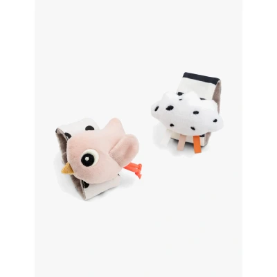 Abbildung von Done By Deer Handgelenksrassel Happy Clouds 2er Pack, Powder, Babyspielzeug