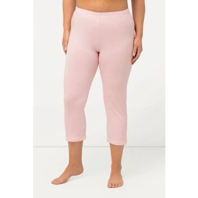 Abbildung von Ulla Popken Grosse GRÖSSEN Capri Klassische 7/8 IN UNI Enganliegende Nachtwäsche Hose, Damen, Größe: 54/56, Baby pink