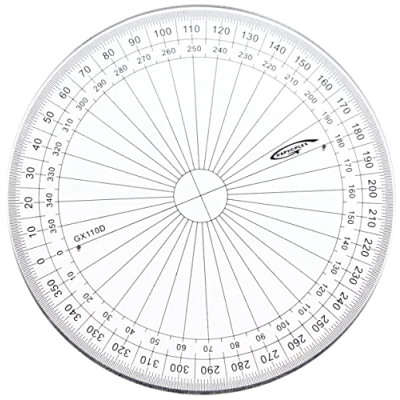 Abbildung von Graphoplex GX110D Vollkreis Winkelmesser, klar.