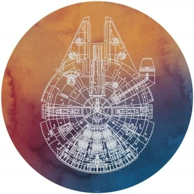 Abbildung von Komar Fototapete &quot;Vlies selbstklebend Star Wars Millennium Falcon Größe 125 x cm&quot;, bedruckt, Kinderzimmer