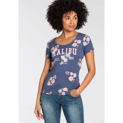Abbildung von KangaROOS Kurzarmshirt, mit Blumendruck und Logoprint NEUE KOLLEKTION