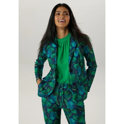 Abbildung von Aniston SELECTED Jerseyblazer, mit großflächigem und abstraktem Blättermuster NEUE KOLLEKTION