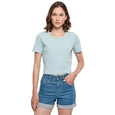 Abbildung von Build Your Brand Damen T Shirt Ladies Cropped Tee Oceanblue L