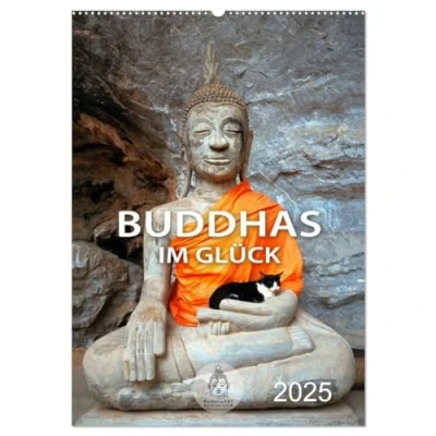 Abbildung von Buddhas im Glück (Wandkalender 2025 DIN A2 hoch), CALVENDO Monatskalender