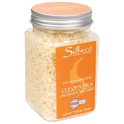 Abbildung von Skineco Milchbad Cleopatra nachhaltiger Badezusatz mit Calendula &amp; Ziegenmilch Wohlfühlbad für empfindliche Haut Entspannungsbad Pflegebad handgemachte Naturkosmetik zur Hautpflege