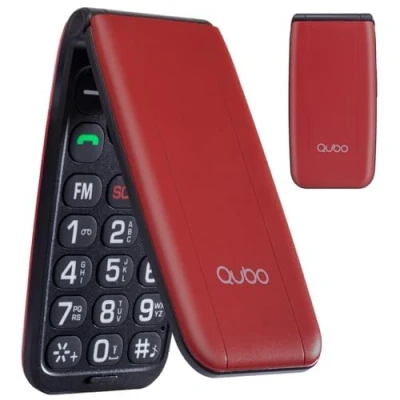 Abbildung von Qubo GSM Handy für Senioren, Flip Mobiltelefone, große Tasten, hohe Lautstärke, SOS Funktion, 2,4 Zoll, Kontakte mit Bildern, Schnellanruf, Seniorenhandy Rot