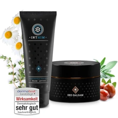 Abbildung von IntHim Wash &amp; Care Set Intim Body Duschgel (1x 200 ml) + Deo Balsam 50