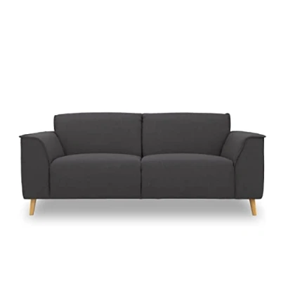 Abbildung von DOMO. collection Sofa Jules FK 2, 5 Sitzer, 5er Couch in skandinavischer Optik, mit Federkernpolsterung, Garniur Holzfüßen, 193 x 90 81 cm (BxTxH), pepper