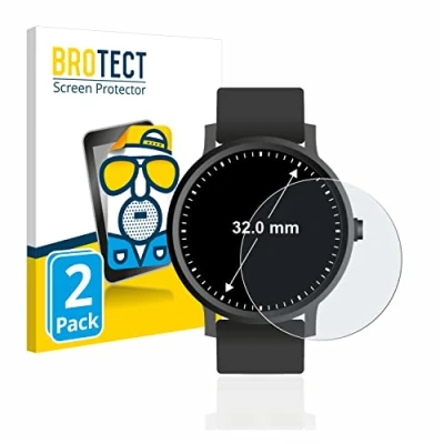 Abbildung von BROTECT Entspiegelungs Schutzfolie für Armbanduhren (Kreisrund, ø: 32 mm) (2 Stück) Matte Displayschutz Folie, Anti Reflex, Fingerprint