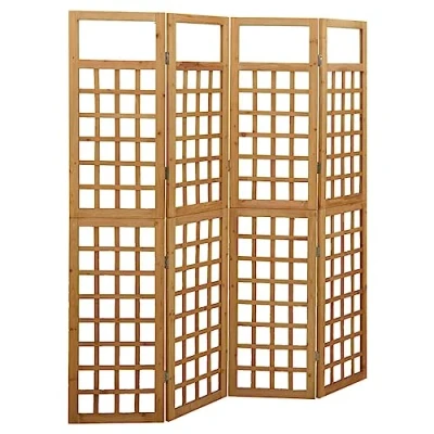 Abbildung von vidaXL Tannenholz Massiv Paravent Spalier 4 TLG. Rankhilfe Raumtrenner Raumteiler Trennwand Umkleide Sichtschutz Spanische Wand 161x180cm