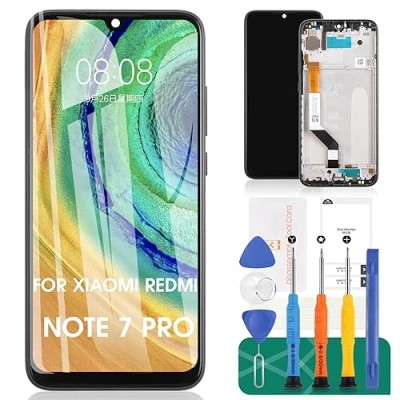 Abbildung von Ersatz LCD Display für Xiaomi Redmi Note 7 Pro Pro, M1901F7G, M1901F7H, M1901F7I, M1901F7S, Touch Digitizer Reparaturset, Schwarz, mit Rahmen)
