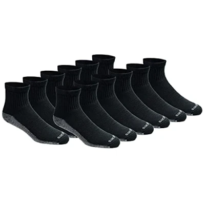 Abbildung von Dickies Herren Dri tech Moisture Control Quarter, Available in M XXL (6, 18 Pairs) Socken, Schwarz (12 Paar), Medium (12er Pack)