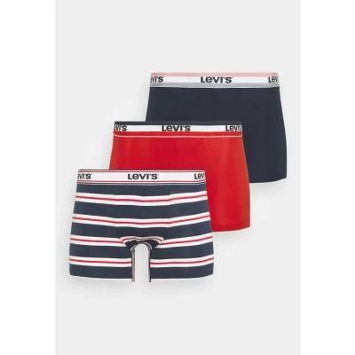 Abbildung von Levi&#039;s MEN Giftbox LOGO Boxer Brief 3 PACK Panties, Herren, Größe: Medium, Navy/red