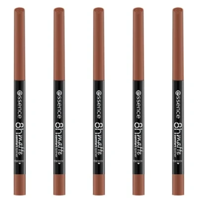 Abbildung von essence 8h MATTE comfort lipliner, Nr. 10, Nude, langanhaltend, sofortiges Ergebnis, matt, vegan, ohne Konservierungsstoffe, Parabene, Mikroplastikpartikel, 5er Pack (5x0.3g)