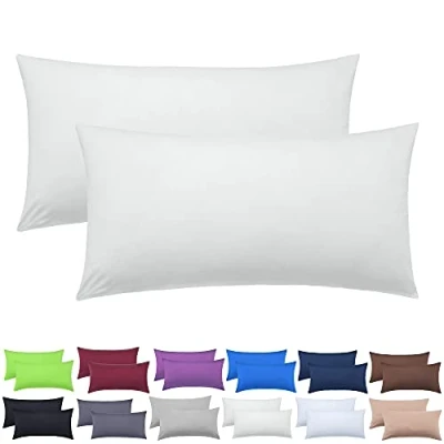Abbildung von NatureMark 2er Pack Jersey Kissenbezug Kissenhülle Kissenbezüge Seitenschläferkissen Nackenkissen viele Größen und Farben ÖKO TEX (40 x 80 cm, Natur/Creme)