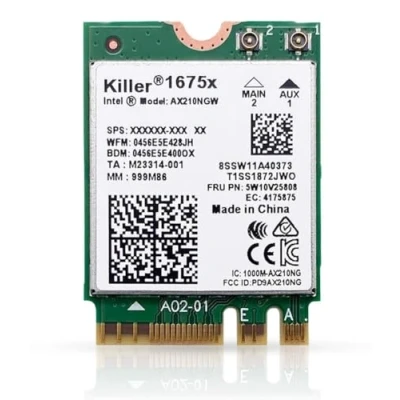 Abbildung von HighZer0 Electronics Intel AX1675x Killer Series Gaming WiFi 6E Adapter Upgrade M.2 Card for PC 2.4 Gbps Bluetooth 5.3 Compatible Most and AMD Systems (AX1675x)