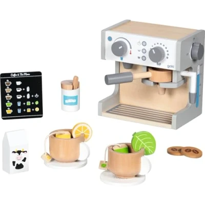 Abbildung von goki Kinder Kaffeemaschine Kaffee und Teestation, (packung, 16 tlg., sparset), Detailverliebt realistisch gestaltet