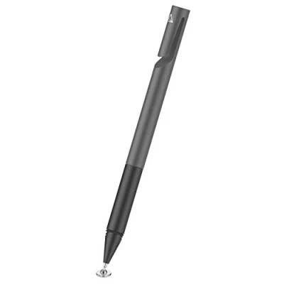 Abbildung von Adonit Mini 4 Stylus für Apple iPhone/iPad/Android/Windows Geräte dunkelgrau [Aluminium Gehäuse I Druckempfindliche Spitze Trageclip] ADM4DG