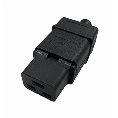 Abbildung von Lenkradsteckdose IEC 320 C19 weiblich Montage auf Kabel 16 A 250 V, schwarz