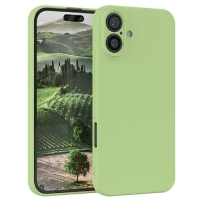 Abbildung von EAZY Case Silikonhülle für iPhone 16 Plus Hülle Silikon weich stoßfeste Handyhülle Schutzhülle mit Kameraschutz Dünn Premium Schutz Cover TPU Phone Bumper in Grün