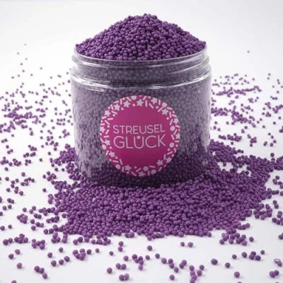 Abbildung von Streusel GLÜCK Just Pure lila 180g Zuckerstreusel Tortendeko Weihnachten Kuchendeko Geburtstag Mädchen Sprinkles Deko Plätzchen Torte Kuchen Cupcakes essbare Streudeko