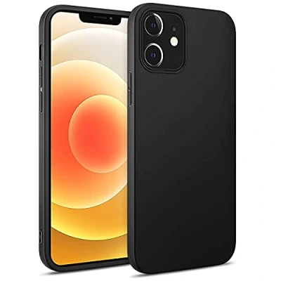 Abbildung von Verco Kompatibel mit iPhone 12 Mini Hülle, Matte Rückschale Schutzhülle für Case Silikon Handyhülle Schwarz