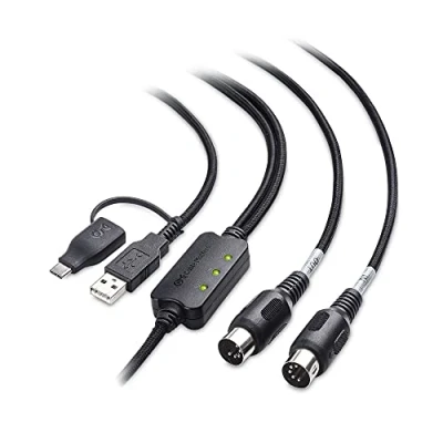 Abbildung von Cable Matters MIDI an USB Kabel (USB Kabel, C Kabel) in Schwarz 2 m
