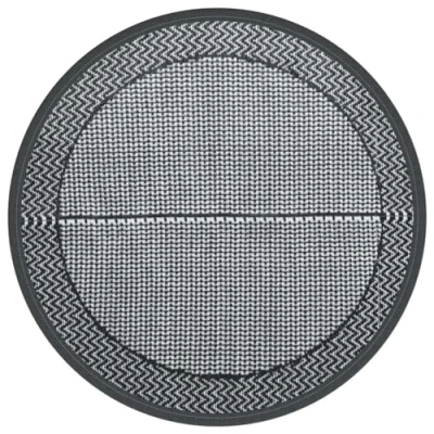 Abbildung von vidaXL Outdoor Teppich, Gartenteppich Rund Beidseitig, Balkonteppich Terrassenteppich UV beständig, Teppich für Balkon Terrasse, Grau Ø160cm PP