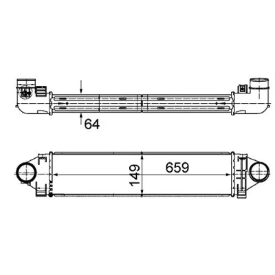 Abbildung von MAHLE ORIGINAL CI 499 000S Ladeluftkühler FORD: Focus 3, 3 Turnier, 2 Schrägheck, LAND ROVER: Freelander SUV