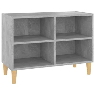 Abbildung von vidaXL TV Schrank mit Massivholz Beinen Lowboard Fernsehschrank Fernsehtisch Sideboard HiFi Möbel Tisch Board Betongrau 69,5x30x50cm