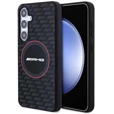 Abbildung von AMG AMHMS24S23SMRK Hülle für S24 S921 Schwarz hardcase Silicone Carbon Pattern