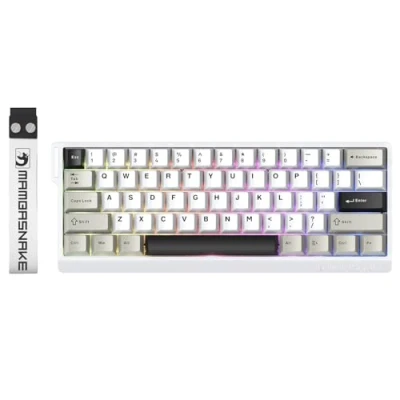 Abbildung von MAMBASNAKE X60 HE Rapid Trigger Magnetic Keyboard, 0.01mm RT Accuracy Gaming Switch, Tri Mode, 0.125ms Latency, 8K Polling Rate, 4000mAh, for Gamer White
