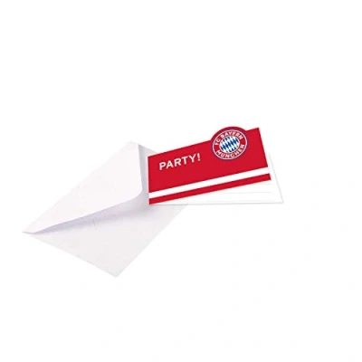 Abbildung von 16 TLG. Einladungskarten Set * Bayern MÜNCHEN zur Fussball Party und Geburtstag 8 Einladungen Umschläge Fan Fußball Kindergeburtstag Invites