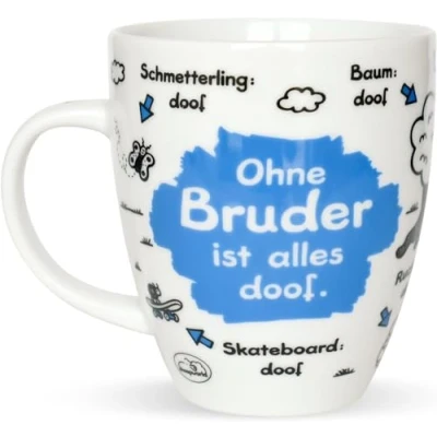 Abbildung von Sheepworld Tasse Ohne Bruder ist alles doof Porzellan, 45 cl für Kaffee und Tee, mit Spruch 45140