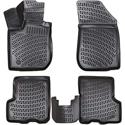 Abbildung von ELMASLINE Auto Fußmatten Gummi (4 St), für FORD FOCUS MK3 Facelift (2014 2018) 3. Generation 3D Gummimatten mit extra hohem Rand mehr Schutz Passend Baujahre:, 2014 2018