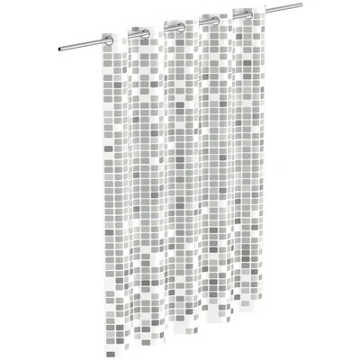Abbildung von Eisl Duschvorhang &quot;Mosaik GRAU&quot;, waschbarer Antischimmel Vorhang (Höhe 200 cm), graues Mosaik Design