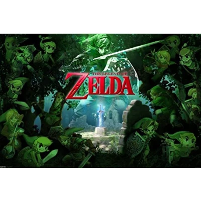 Abbildung von Nintendo The Legend of Zelda Poster Link Schwert (91,5cm x 61cm) + Geschenkverpackung. Verschenkfertig!