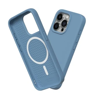Abbildung von RhinoShield Case kompatibel mit [iPhone 15 Pro] SolidSuit MagSafe Stoßdämpfende &amp; schlanke Schutzhülle Premium Finish 3.5 Meter Fallschutz Türkisblau