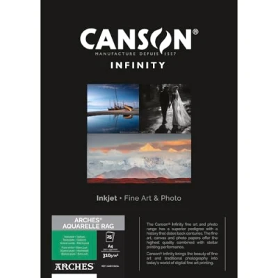 Abbildung von Canson Infinity Arches Aquarelle 100% fein 310 g Box A4 25H Naturweiß